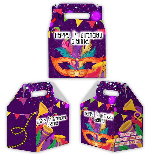Carnival Candy Gable Box for Birthday Party Favors 12 Pack - 4.4x4.5in