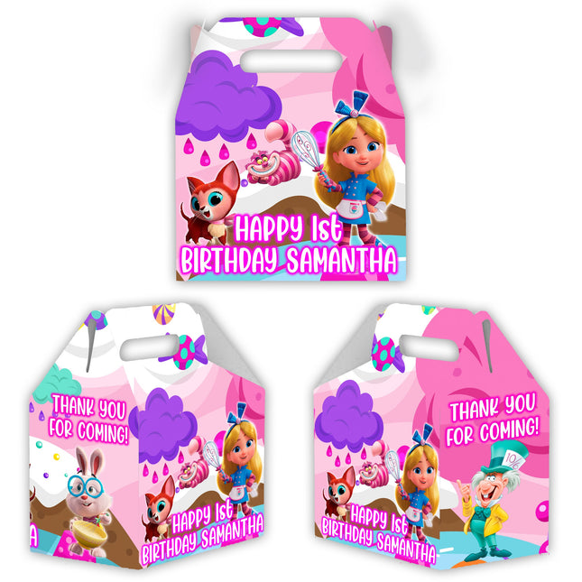 Alice Bakery Candy Gable Box for Birthday Party Favors 12 Pack - 4.4x4.5in