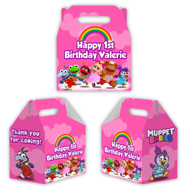 Muppet Babies Candy Gable Box for Birthday Party Favors 12 Pack - 4.4x4.5in Girl