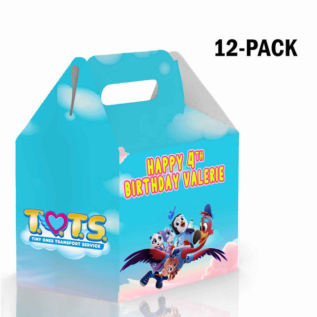 TOTS Candy Gable Box for Birthday Party Favors 12 Pack - 4.4x4.5in