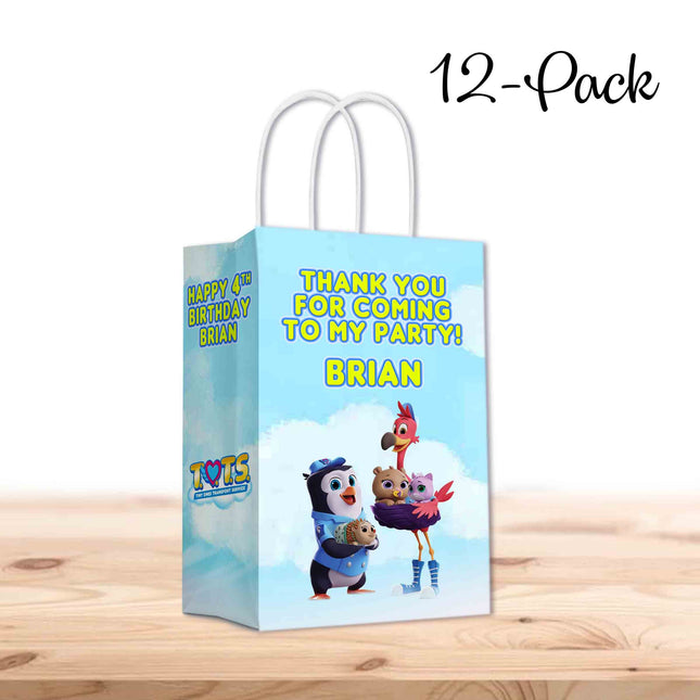 TOTS Bags with Handles for Kids Gift Favor Birthday Party - 12pack #Blue