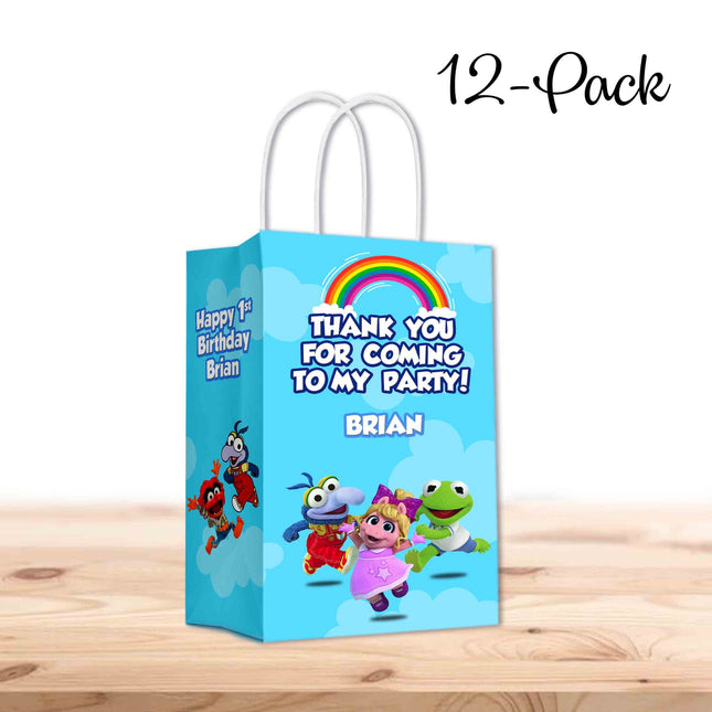 Muppet Babies Bags with Handles for Kids Gift Favor Birthday Party - 12pack #Blue