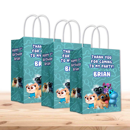 Puppy Dog Pals Bags with Handles for Kids Gift Favor Birthday Party - 12pack #Blue