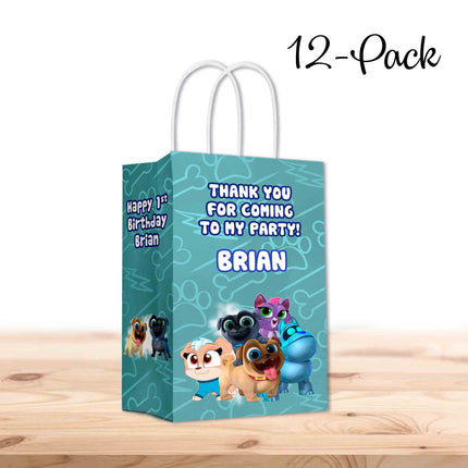 Puppy Dog Pals Bags with Handles for Kids Gift Favor Birthday Party - 12pack #Blue