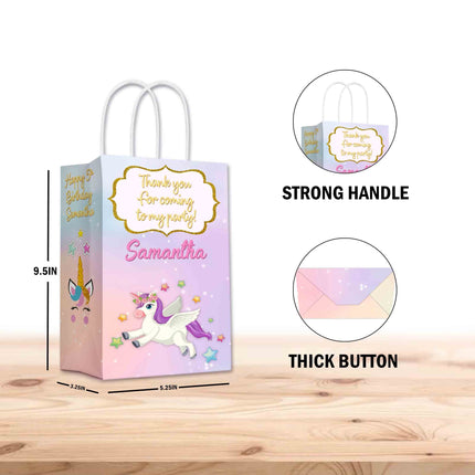Unicorn Bags with Handles for Kids Gift Favor Birthday Party - 12pack