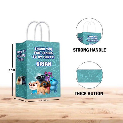 Puppy Dog Pals Bags with Handles for Kids Gift Favor Birthday Party - 12pack #Blue