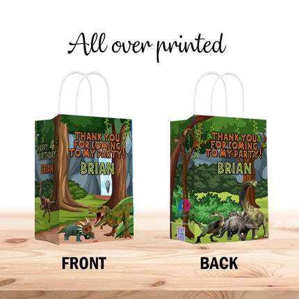 Dinosaurs Bags with Handles for Kids Gift Favor Birthday Party - 12pack
