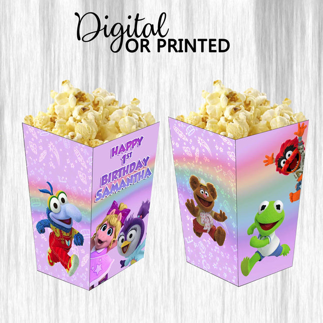 Muppet Babies Popcorn Box for Birthday Party Candy Snack Favor - Digital and physical Options