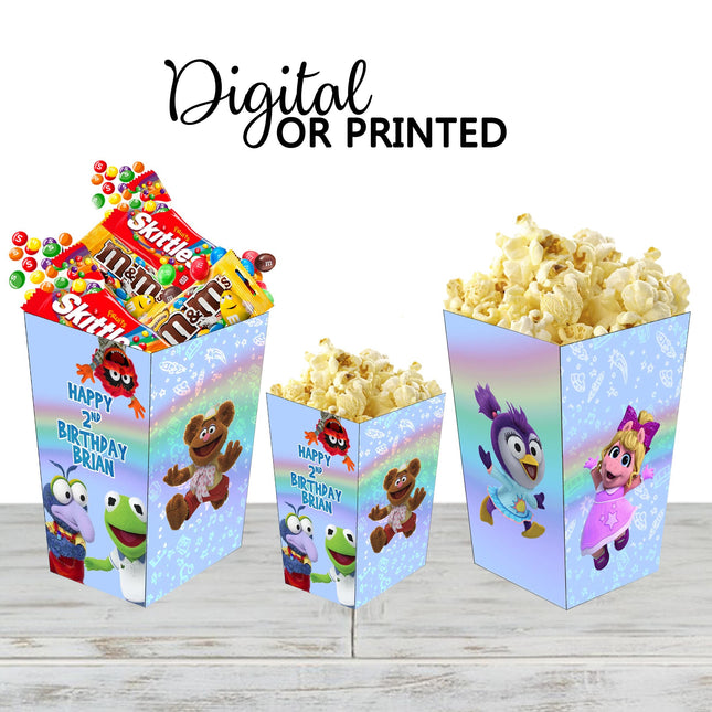 Muppet Babies Popcorn Box for Birthday Party Candy Snack Favor - Digital and physical Options