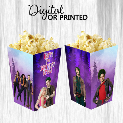 Zombies Popcorn Box for Birthday Party Candy Snack Favor - Digital and physical Options