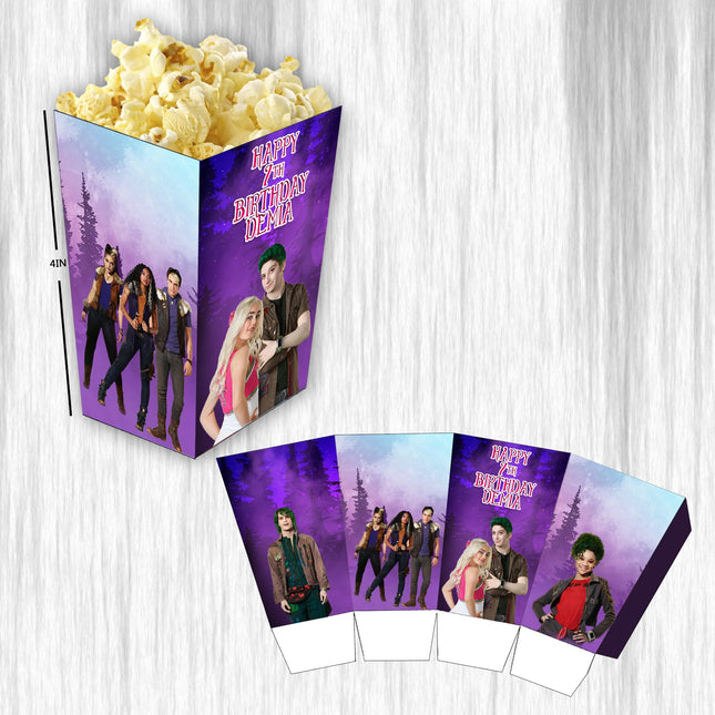 Zombies Popcorn Box for Birthday Party Candy Snack Favor - Digital and physical Options