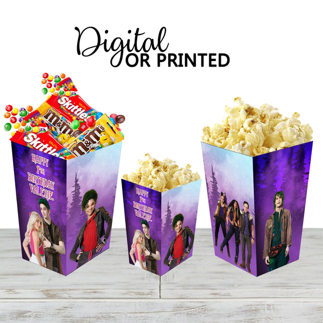 Zombies Popcorn Box for Birthday Party Candy Snack Favor - Digital and physical Options