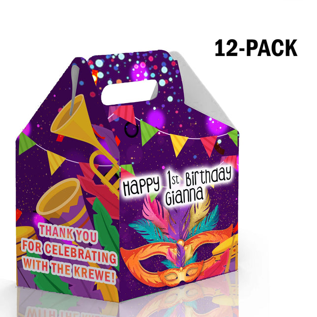 Carnival Candy Gable Box for Birthday Party Favors 12 Pack - 4.4x4.5in