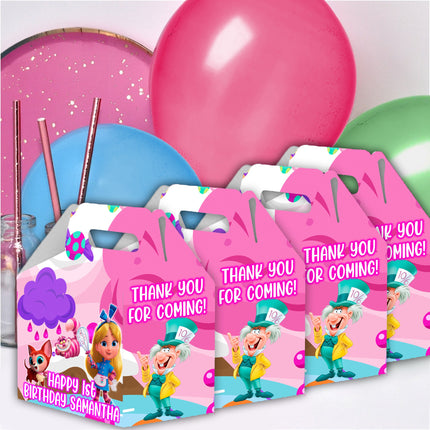 Alice Bakery Candy Gable Box for Birthday Party Favors 12 Pack - 4.4x4.5in