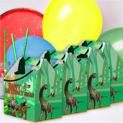 Dinosaurs Candy Gable Box for Birthday Party Favors 12 Pack - 4.4x4.5in