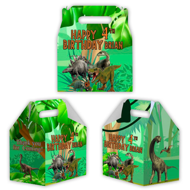 Dinosaurs Candy Gable Box for Birthday Party Favors 12 Pack - 4.4x4.5in