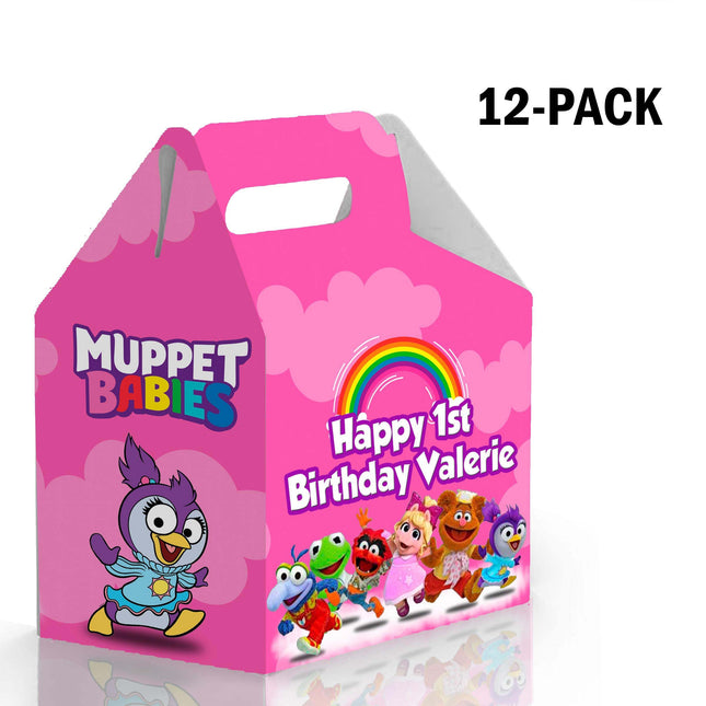 Muppet Babies Candy Gable Box for Birthday Party Favors 12 Pack - 4.4x4.5in Girl