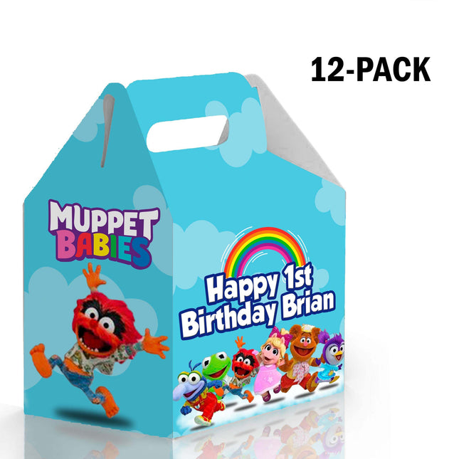 Muppet Babies Candy Gable Box for Birthday Party Favors 12 Pack - 4.4x4.5in Boy