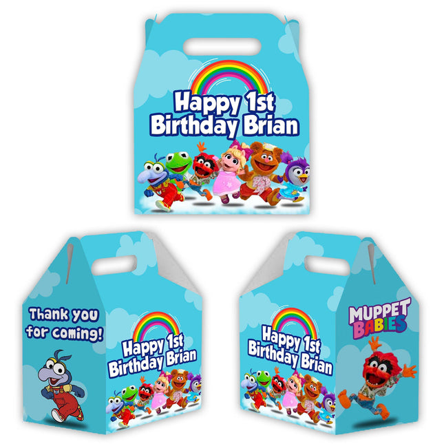 Muppet Babies Candy Gable Box for Birthday Party Favors 12 Pack - 4.4x4.5in Boy