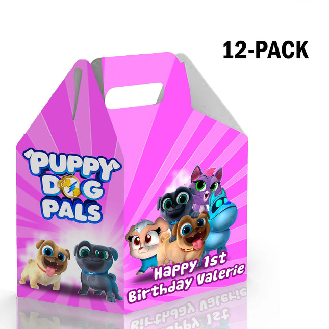 Puppy Dog Pals Candy Gable Box for Birthday Party Favors 12 Pack - 4.4x4.5in Girl