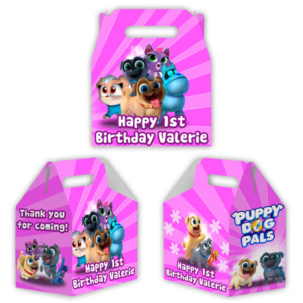 Puppy Dog Pals Candy Gable Box for Birthday Party Favors 12 Pack - 4.4x4.5in Girl