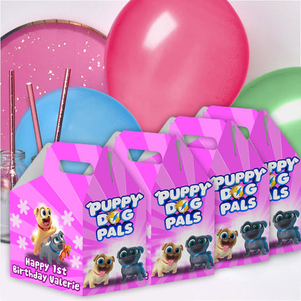 Puppy Dog Pals Candy Gable Box for Birthday Party Favors 12 Pack - 4.4x4.5in Girl