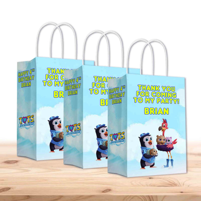 TOTS Bags with Handles for Kids Gift Favor Birthday Party - 12pack #Blue