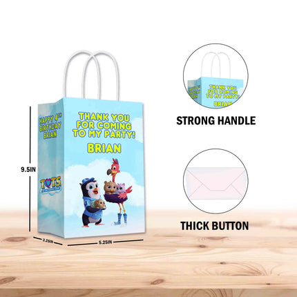 TOTS Bags with Handles for Kids Gift Favor Birthday Party - 12pack #Blue