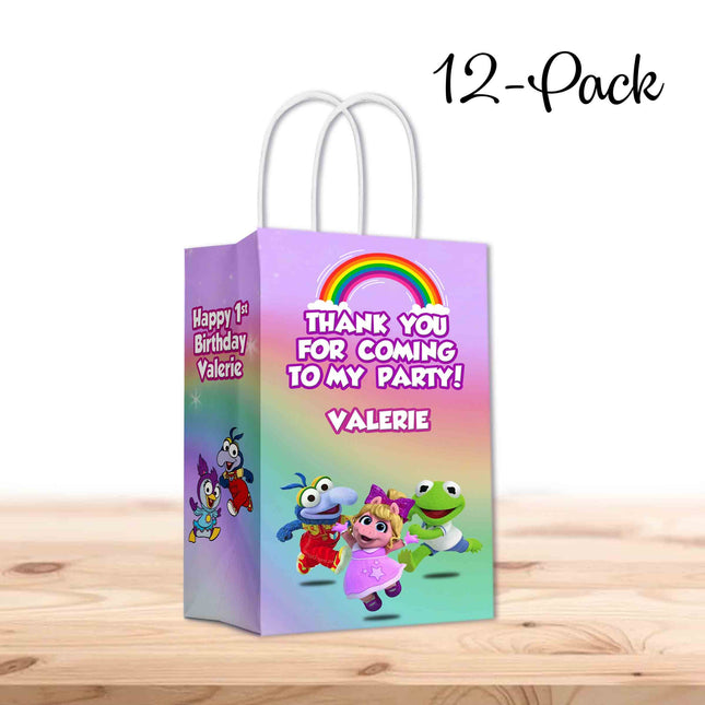 Muppet Babies Bags with Handles for Kids Gift Favor Birthday Party - 12pack #Purple
