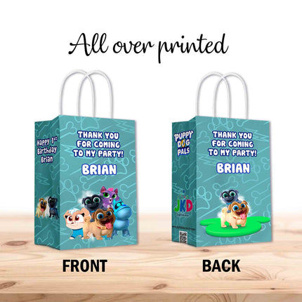 Puppy Dog Pals Bags with Handles for Kids Gift Favor Birthday Party - 12pack #Blue