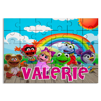 Muppet Babies Puzzle with Name Kids Jigsaw Gift Son Daughter Birthday | 30pcs 7.5x9.5in #Pink