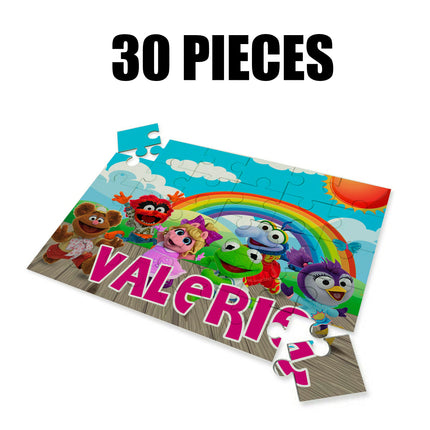 Muppet Babies Puzzle with Name Kids Jigsaw Gift Son Daughter Birthday | 30pcs 7.5x9.5in #Pink