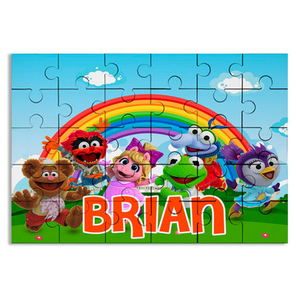 Muppet Babies Puzzle with Name Kids Jigsaw Gift Son Daughter Birthday | 30pcs 7.5x9.5in #Orange