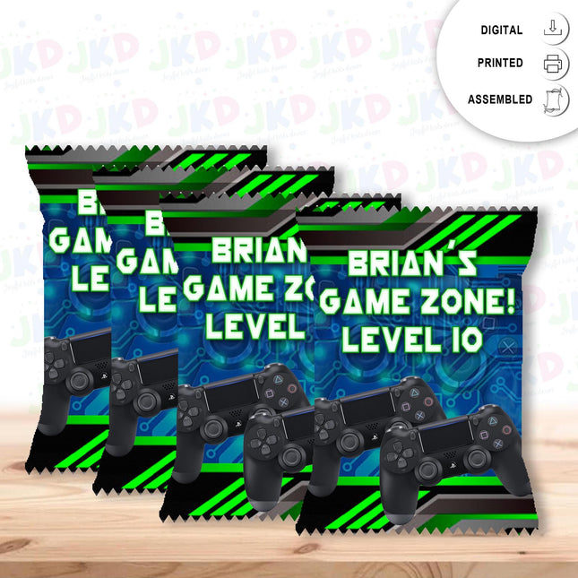 Video Game Chip Bags Label for Kids Birthday Party Favor Decor, Stickers or Finished Options