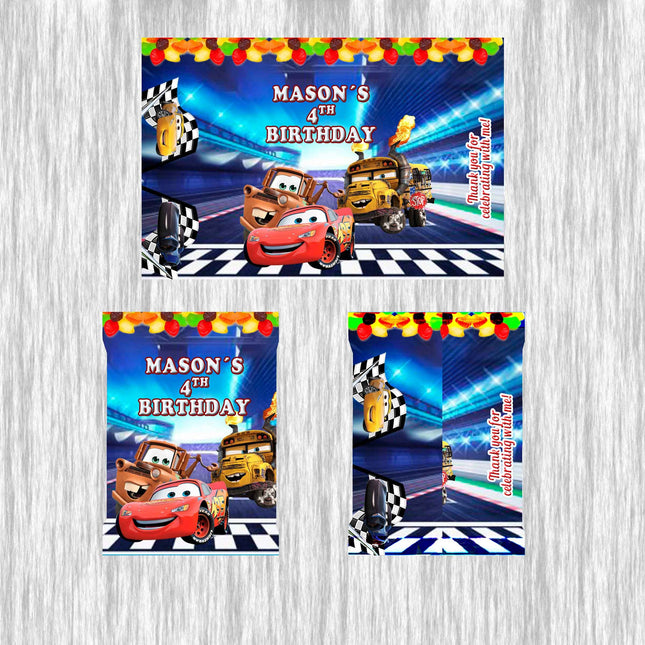 Cars Fruit Snack Label Sticker for Kids Birthday Party Favor Decor Custom Physical Product