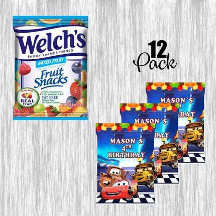 Cars Fruit Snack Label Sticker for Kids Birthday Party Favor Decor Custom Physical Product