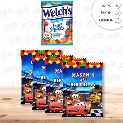 Cars Fruit Snack Label Sticker for Kids Birthday Party Favor Decor Custom Physical Product