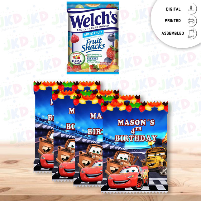 Cars Fruit Snack Label Sticker for Kids Birthday Party Favor Decor Custom Physical Product