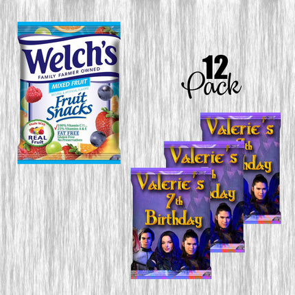 Descendants Fruit Snack Label Sticker for Kids Birthday Party Favor Decor Custom Physical Product