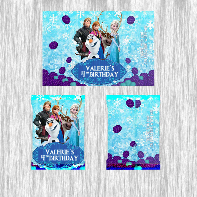 Frozen Fruit Snack Label Sticker for Kids Birthday Party Favor Decor Custom Physical Product