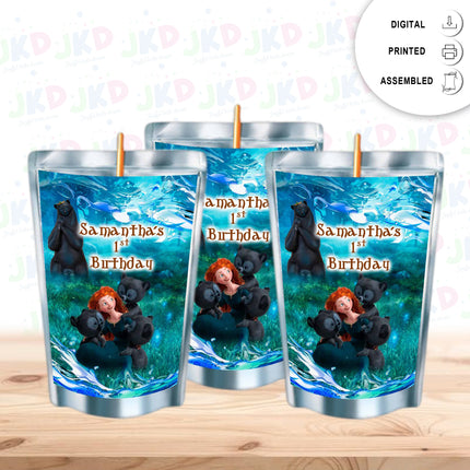 Brave Juice Pouch Label Sticker or Complete Custom Juice Pouches for Kids Birthday Party Favor Decor