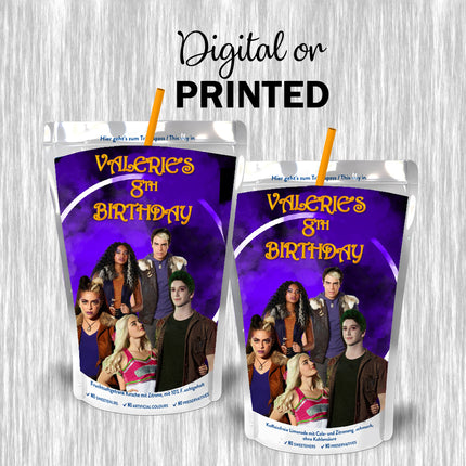 Zombies Juice Pouch Label Sticker or Complete Custom Juice Pouches for Kids Birthday Party Favor Decor