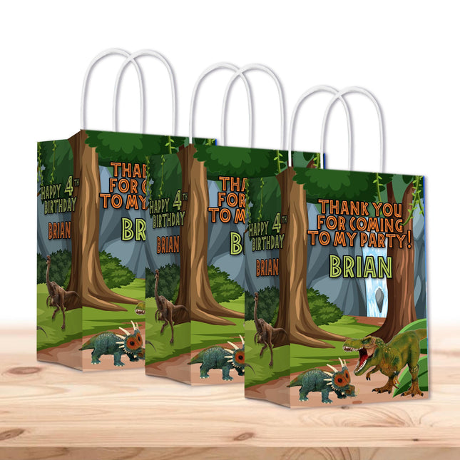 Dinosaurs Bags with Handles for Kids Gift Favor Birthday Party - 12pack