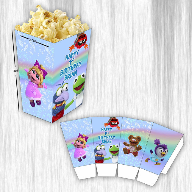 Muppet Babies Popcorn Box for Birthday Party Candy Snack Favor - Digital and physical Options