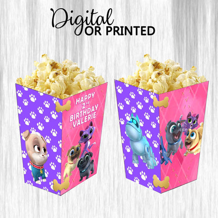 Puppy Dog Pals Popcorn Box for Birthday Party Candy Snack Favor - Digital and physical Options
