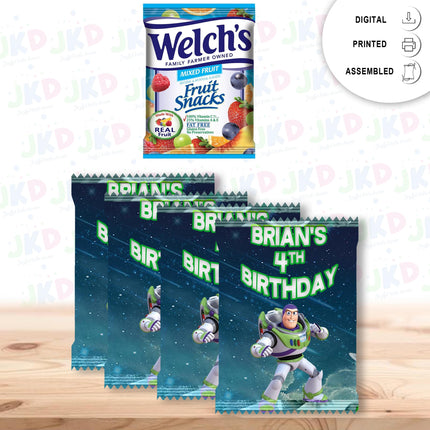 Buzz Lightyear Fruit Snack Label Sticker for Kids Birthday Party Favor Decor Custom Physical Product