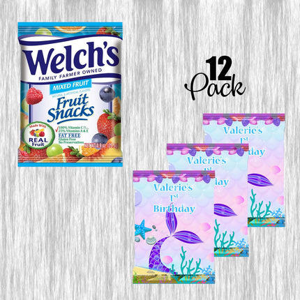 Mermaid Tail Fruit Snack Label Sticker for Kids Birthday Party Favor Decor Custom Physical Product