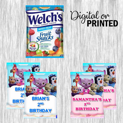 TOTS Fruit Snack Label Sticker for Kids Birthday Party Favor Decor Digital and Physical Options #Pink