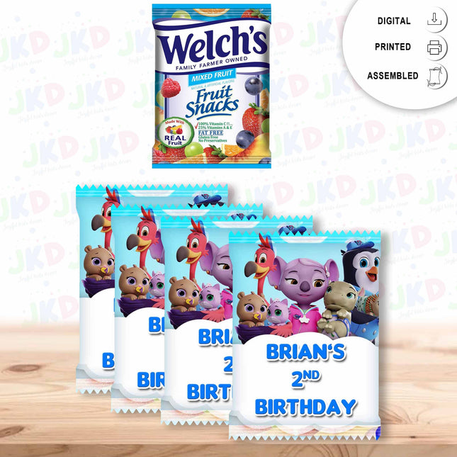 TOTS Fruit Snack Label Sticker for Kids Birthday Party Favor Decor Digital and Physical Options #Blue