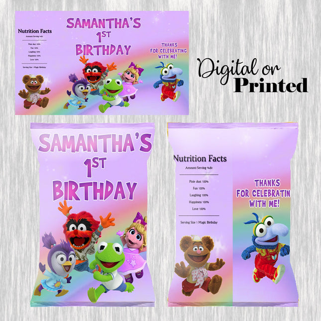 Muppet Babies Beauty Party Snacks Favor for Birthday Bundle Labels or Finished Snacks #purple